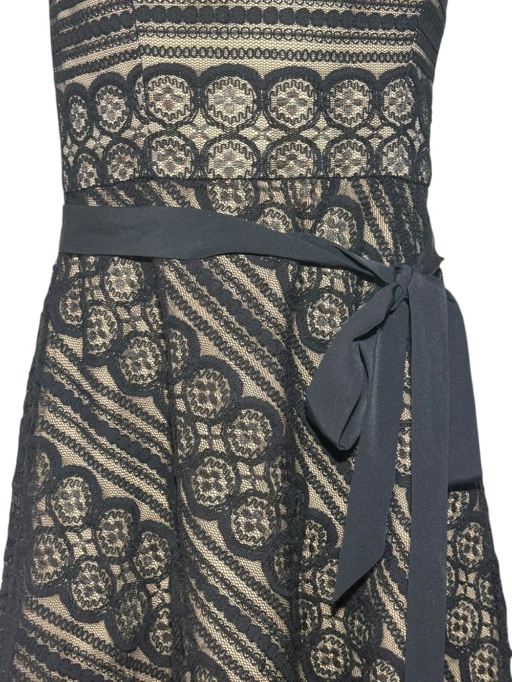 Ann Taylor LOFT Black Lace Strapless Dress 0P Petite Cocktail - Picture 3 of 9